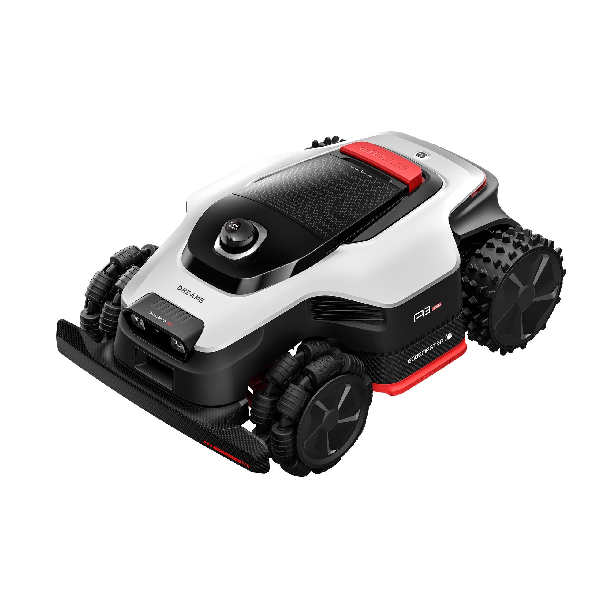 DREAME A3 AWD 1000 Robot tagliaerba, copre 1000m², motori mozzo AWD, pendenze 80% (38,7°), ostacoli 5,5cm, senza RTK, LiDAR 3D + visione binoculare IA, EdgeMaster taglio bordi <5cm
