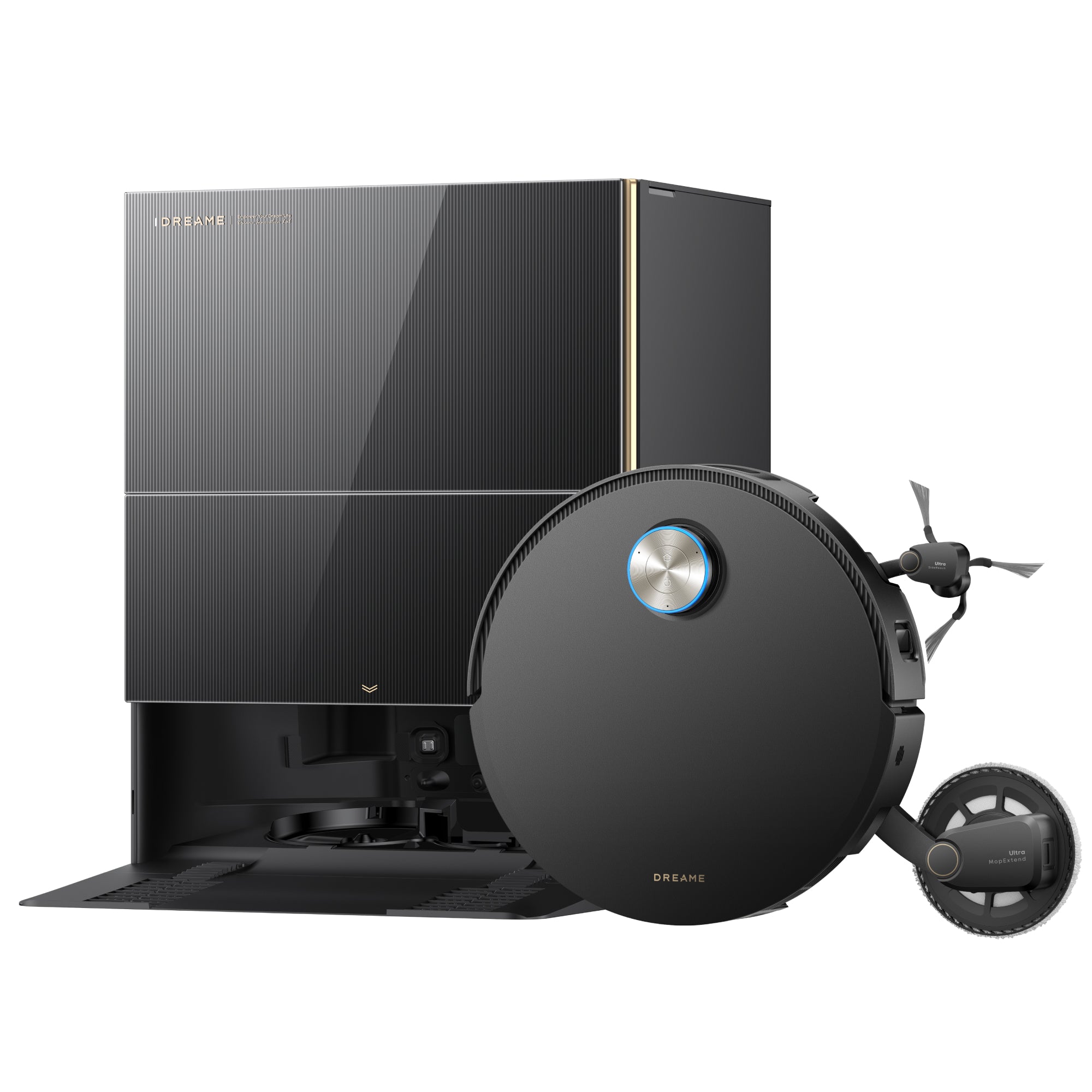 DREAME X60 Pro Ultra Complete, Robot Aspirapolvere e Lavapavimenti, 2 Bracci UltraExtend, 2 Cam IA, Supera Ostacoli 10 cm, 42.000 Pa, Auto-Svuotamento, Auto-Pulizia Mocio 100 °C, 100% Antigroviglio